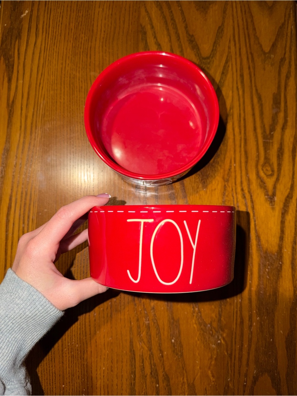 Rae Dunn Red "JOY" Ceramic Bowl Set